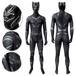 Superhero Black Panther Cosplay Costume Detail Printed Nylon Suit