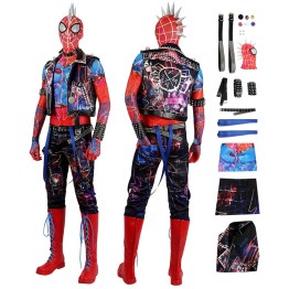 Superhero Spiderman Punk Spiderman Cosplay Costume Hobart Brown Top Suit