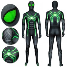 Superhero Spiderman Polyester Suit PS4 Invisible Big Time Green Jumpsuit