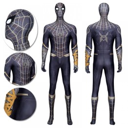 Superhero SpiderMan 3 Cosplay Costume Spider-Man: No Way Back Black and Gold Suit