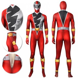 The Red Ranger Cosplay Costume KISHIRYU SENTAI RYUSOULGER Spandex Suit