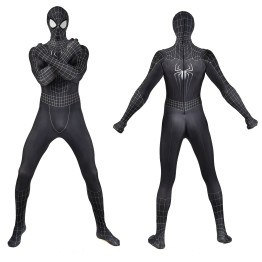 Spider-Man 3 Peter Parker Black Spider Cosplay Suit Jumpsuit